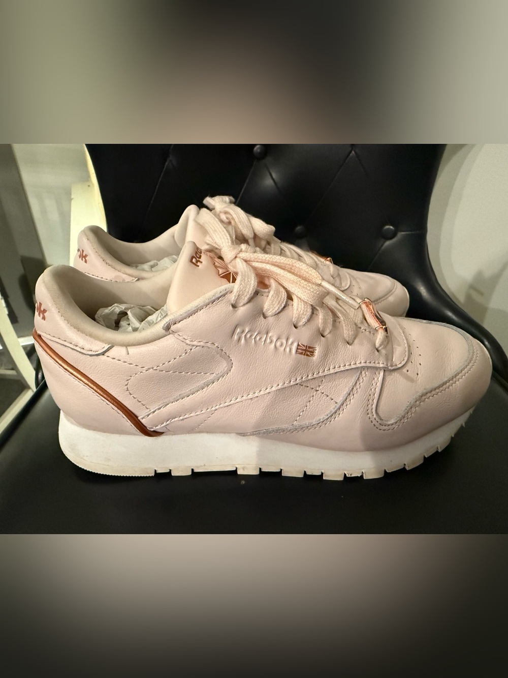Reebok Classic Women's Rose Gold Leather Sneakers